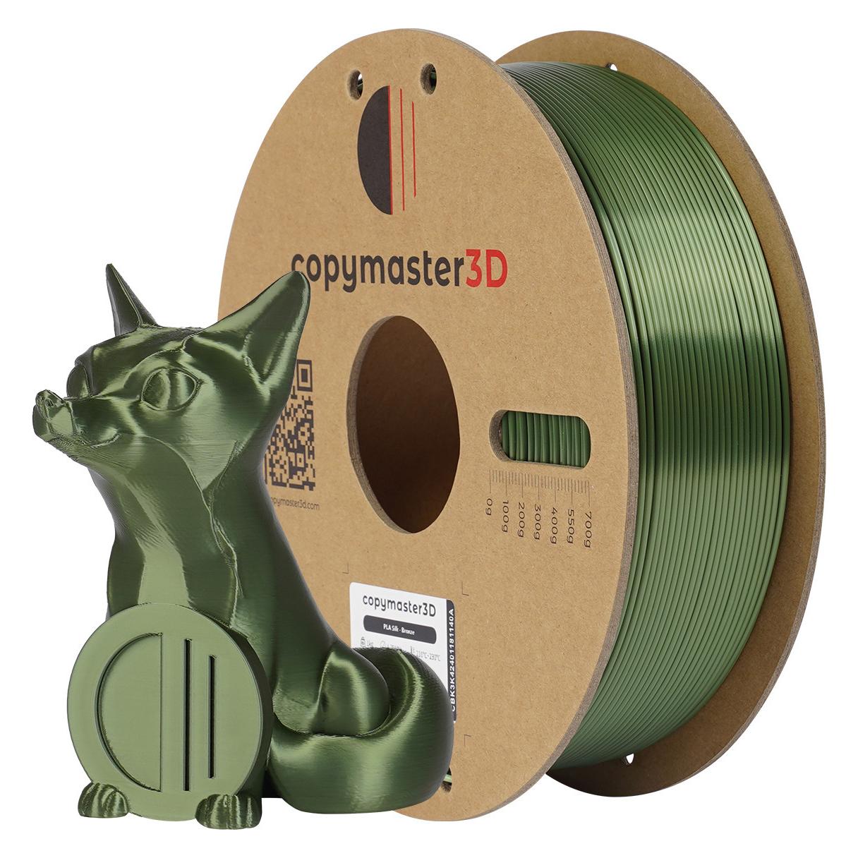 Copymaster3D PLA Silk Filament for 3D Printer, 1.75 mm, Bronze (PLA, 1.75 mm) (CM-PLAS-006-1-175)