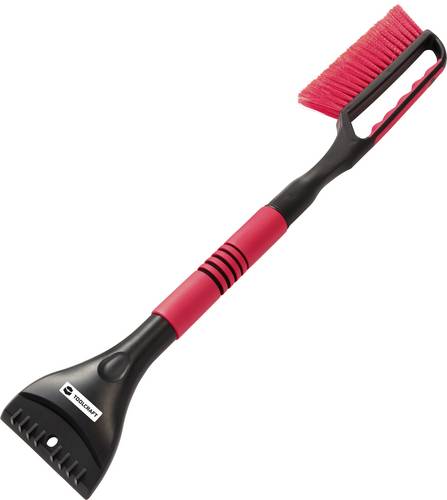 TOOLCRAFT ABS Kunststoff, PP, EVA-Form Eiskratzer / Schneebesen mit Schneeschaufel, Softgriff Pkw Schwarz/Rot