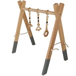 Lemodo Spielbogen Baby aus Kiefernholz natur, klappbar mit Anhängern
