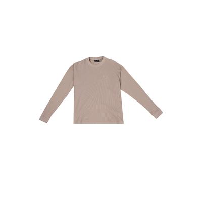 Longsleeve DROPSIZE "Dropsize WAFFLE LONGSLEEVE", Herren, Gr. XS, beige (simply taupe), 100% Baumwolle, bedruckt, oversize, Rundhals, Shirts