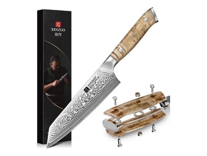 LuxusKollektion Damastmesser Kochmesser 14,8cm Kiritsuke Kochmesser Damaststahl+Bergahornholz