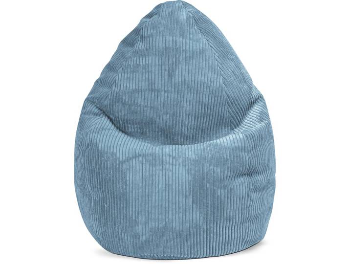 Pouf poire confort xl velours grosse cote bleu pétrole 70x110cm