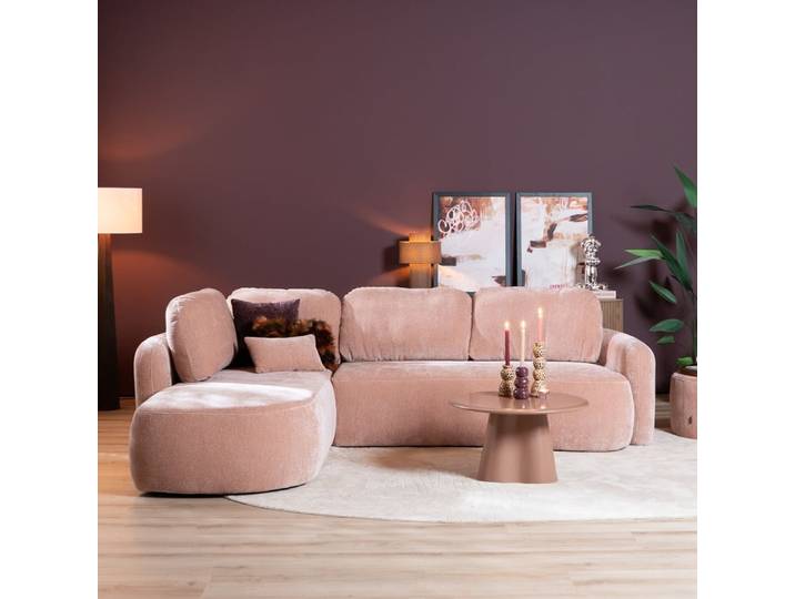 Bronx71 Ecksofa Vienna Chenille rosa links