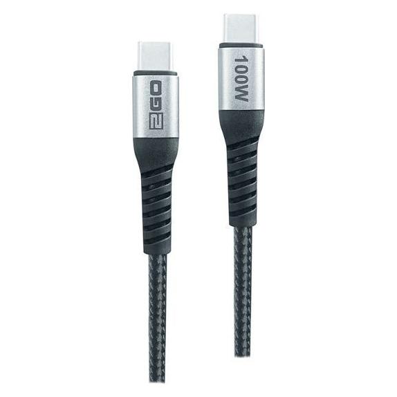 2GO Schnellladekabel USB-C 100W Thunderbolt 2m (2 m, USB 2.0, 100 W) (797511)
