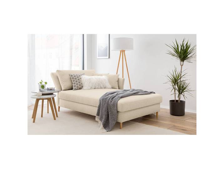 Recamiere Hillarys II Beige/Creme Webstoff 110cm Ausrichtung links Skandi