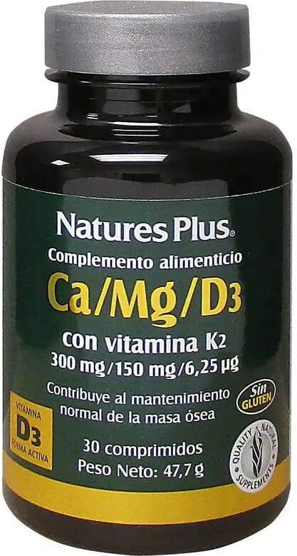NaturesPlus Comprimidos Ca/Mg /D3 y Vitamina K2 30comp