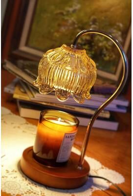 Top Demand Picks Dimmable Vintage Flower Candle Warmer Lamp With Timer, Unique Gift For Women Home Decor us Plug