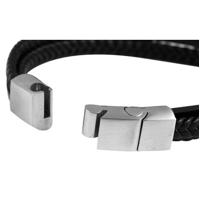 Armband ADELIA´S "Armband – Textilarmband aus Leder 23 cm", schwarz, Armbänder, Damen, 23cm, Leder, Armband, Eine schöne Geschenkidee für jeden Anlass