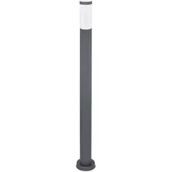 Stehleuchte Edelstahl anthrazit Wegeleuchte Außenlampe Standleuchte, opal, LED 9W 810Lm warmweiß, DxH 12,7x110 cm