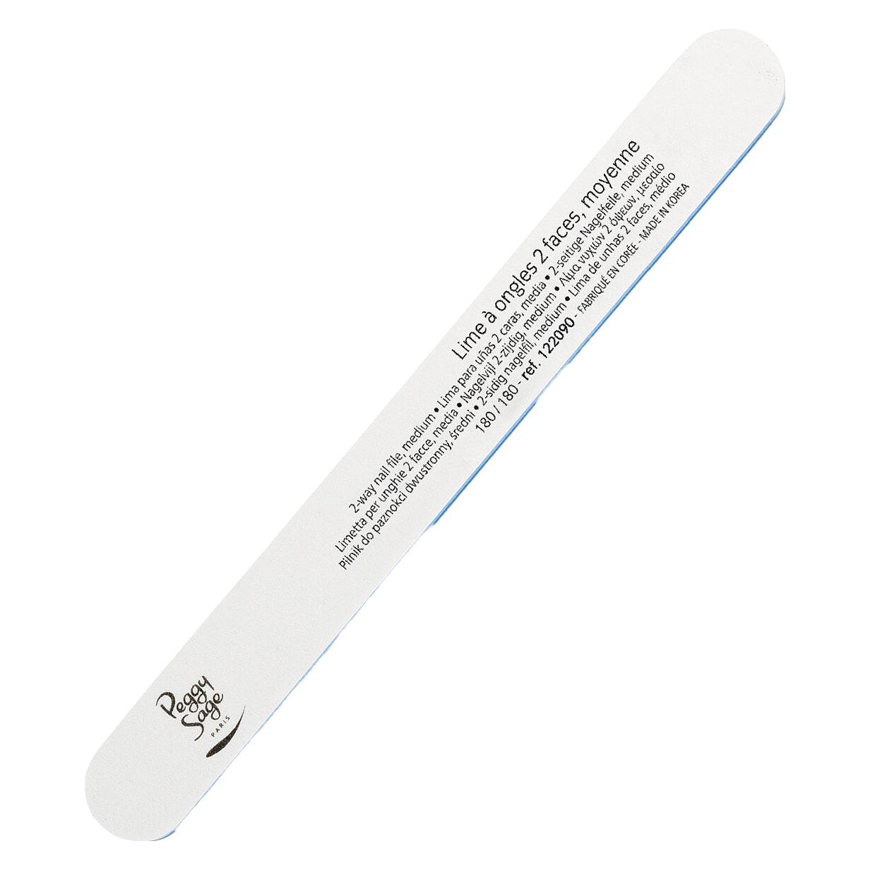 Peggy Sage 2-Way Nail File Medium File To The Claw Double-Sided 180/180 White (3529311220909)