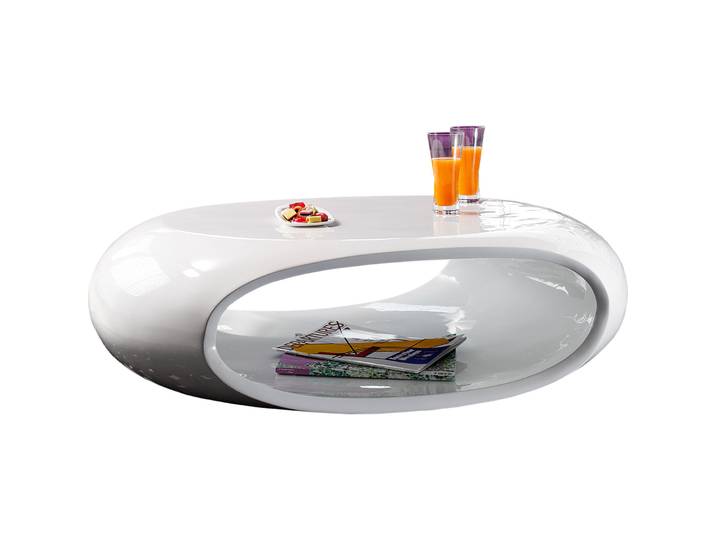 Salontisch Kenny weiss Fiberglas B 100 T 70 cm - Salontisch