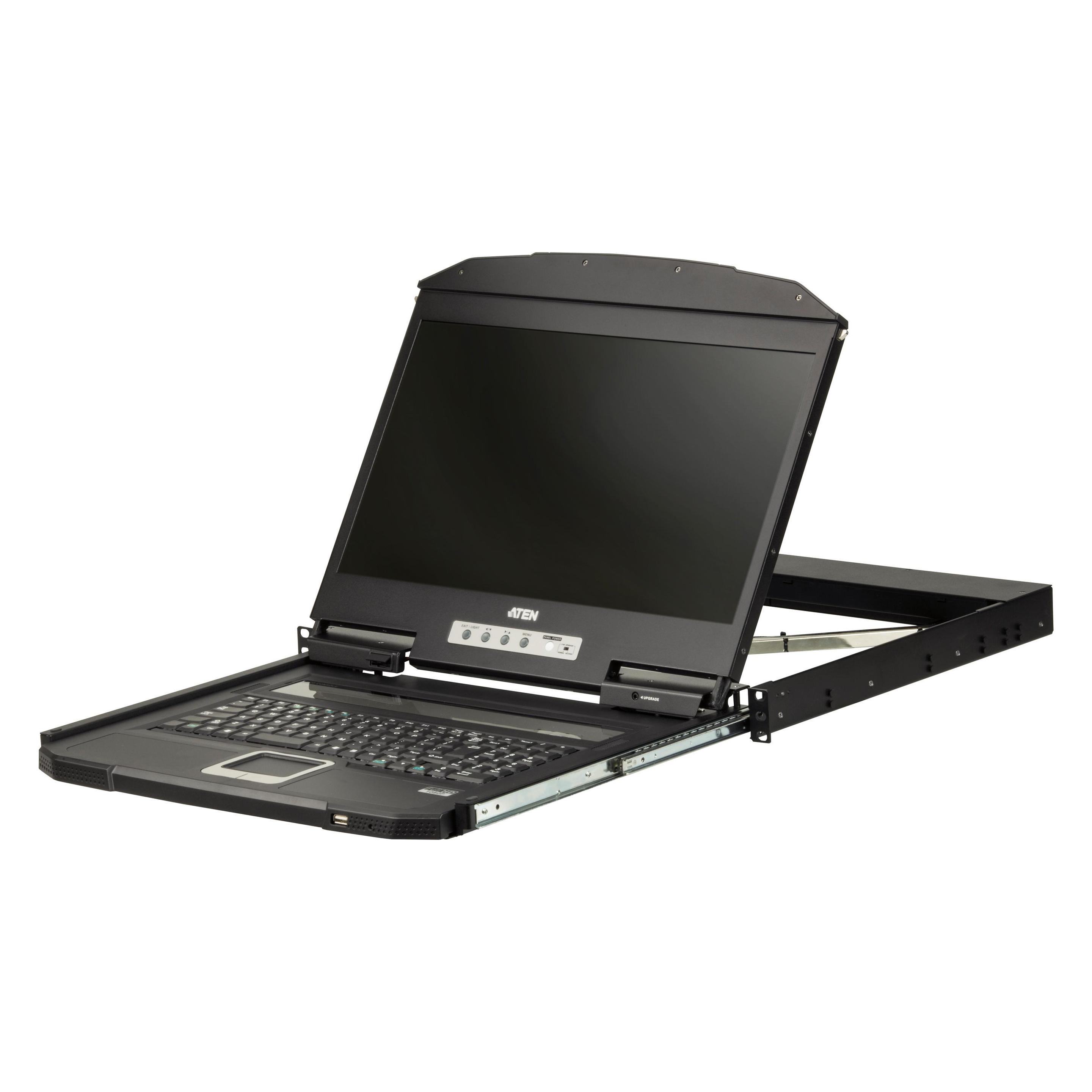 Aten CL3100NX IT Kurze Tiefe Single Rail 18,5"-LCD Konsole (USB, VGA), IT-Layout (CL3100NX IT)