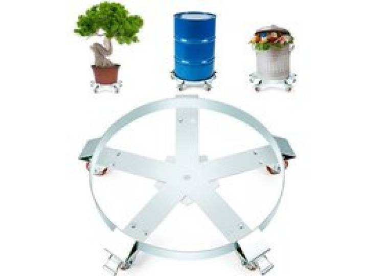 VEVOR Fassroller 250L Transportroller Kohlenstoffstahl Rollbrett Innendurchmesser Ø607mm Fasswagen mit 5 Universalrädern (2 mit Bremsen) Transportwagen zum Transport von Fass bis zu 567kg