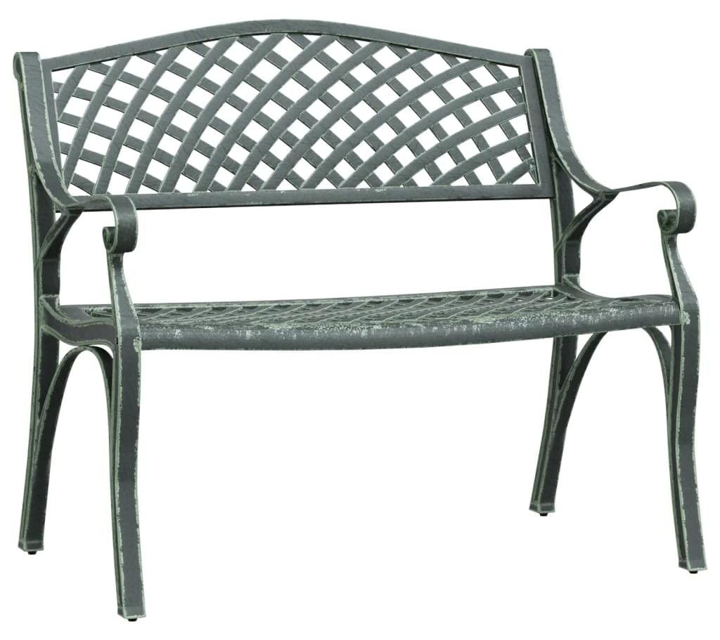 Gartenbank aus stranggepresstem Aluminium - 102 cm lang, grün - für 2 Personen