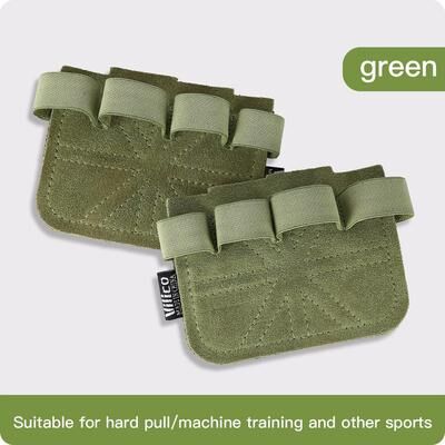 Uplifted Goods Cowhide Weightlifting And Palm Protection Grips green