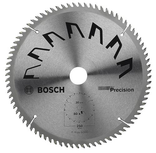 Bosch Accessories Precision 2609256882 Hartmetall Kreissägeblatt 250 x 30mm Zähneanzahl: 80 1St.