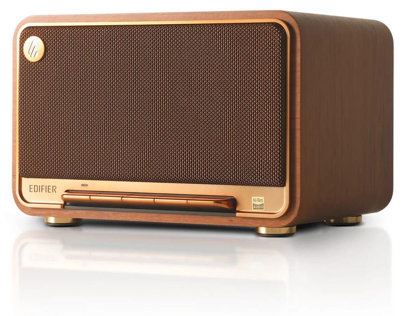 Kabelloser Lautsprecher - D32 Retro-Tischlautsprecher - 60 W - Hi-Res-Audio - LDAC - AirPlay 2 - Bluetooth 5.3 - Braun