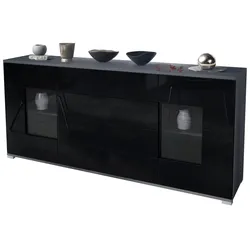 SIDEBOARD Grömitz Schwarz Hochglanz