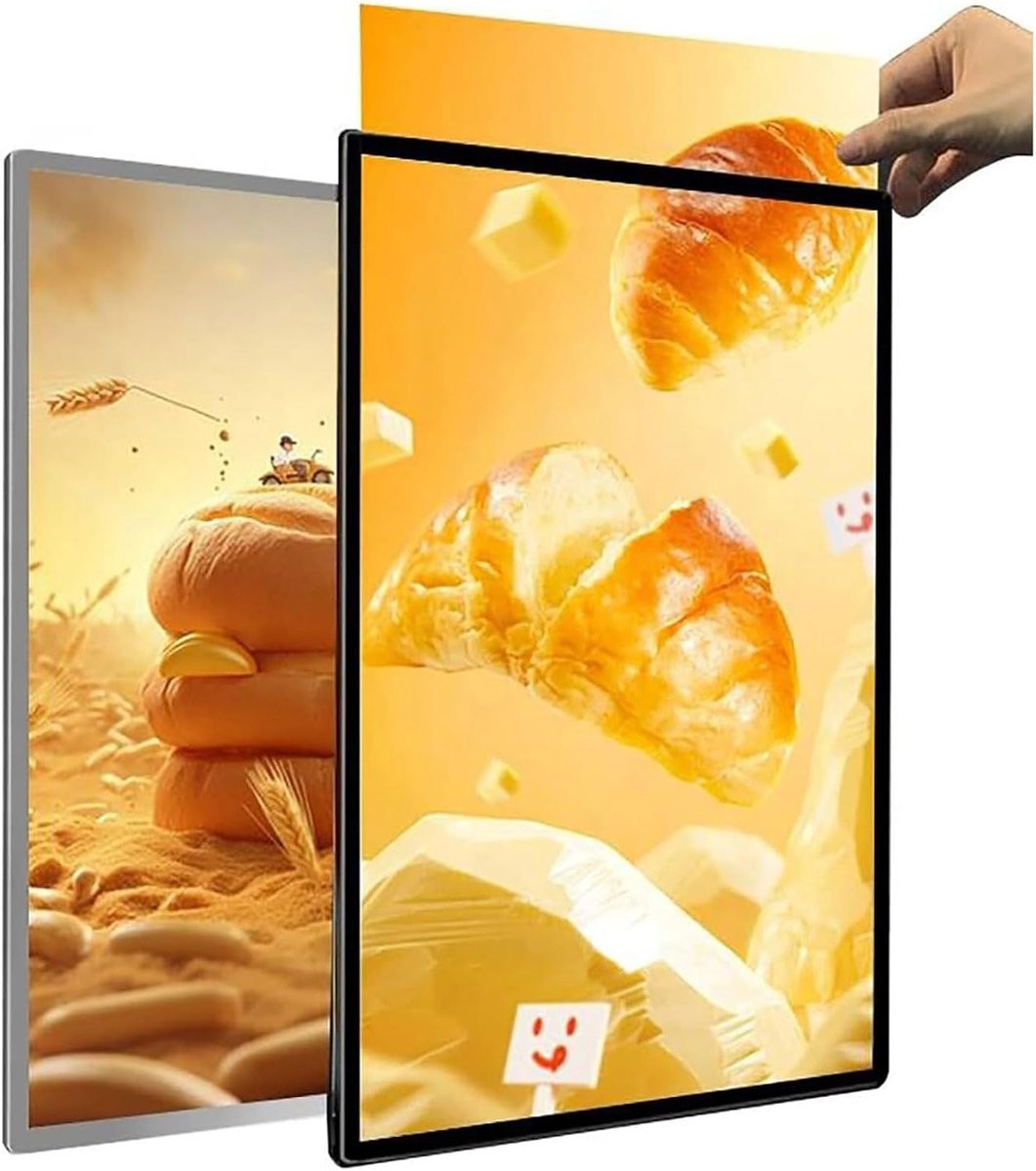 Verlichte Posterlijst LED Lichtbak Display A3 Formaat Zilver