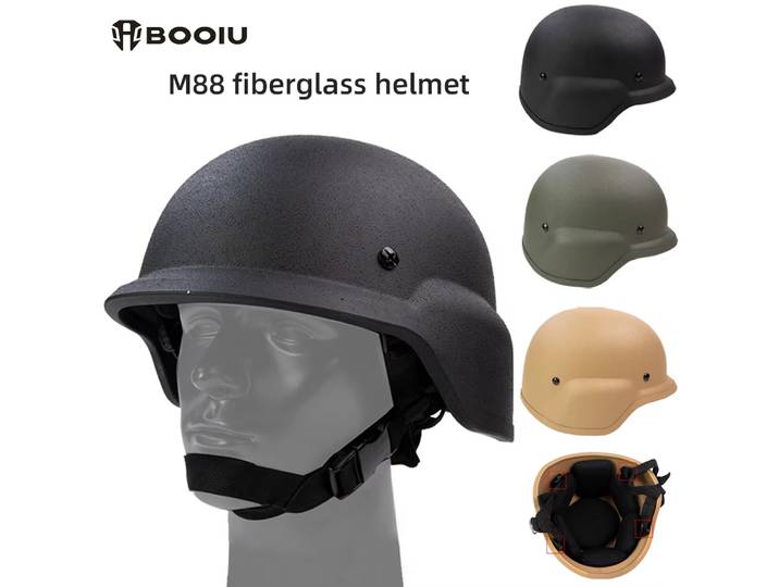 Casque tactique BOOIU M88 FRP, casque de protection léger en fibre de verre résistant aux explosions, 1,3 kg, équipement d'entraînement CS Airsoft pour l'extérieur