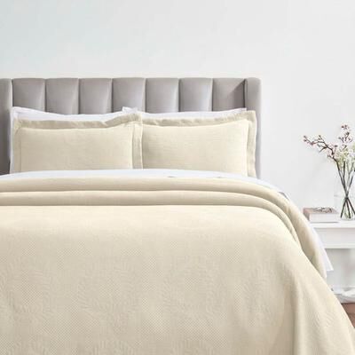Home City, Inc. Peploi Matelasse Bedspread Set, King, Ivory