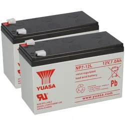 2x Yuasa NP7-12L AGM-Bleiakku je 12V 7Ah VdS – Faston F2 6,3 mm
