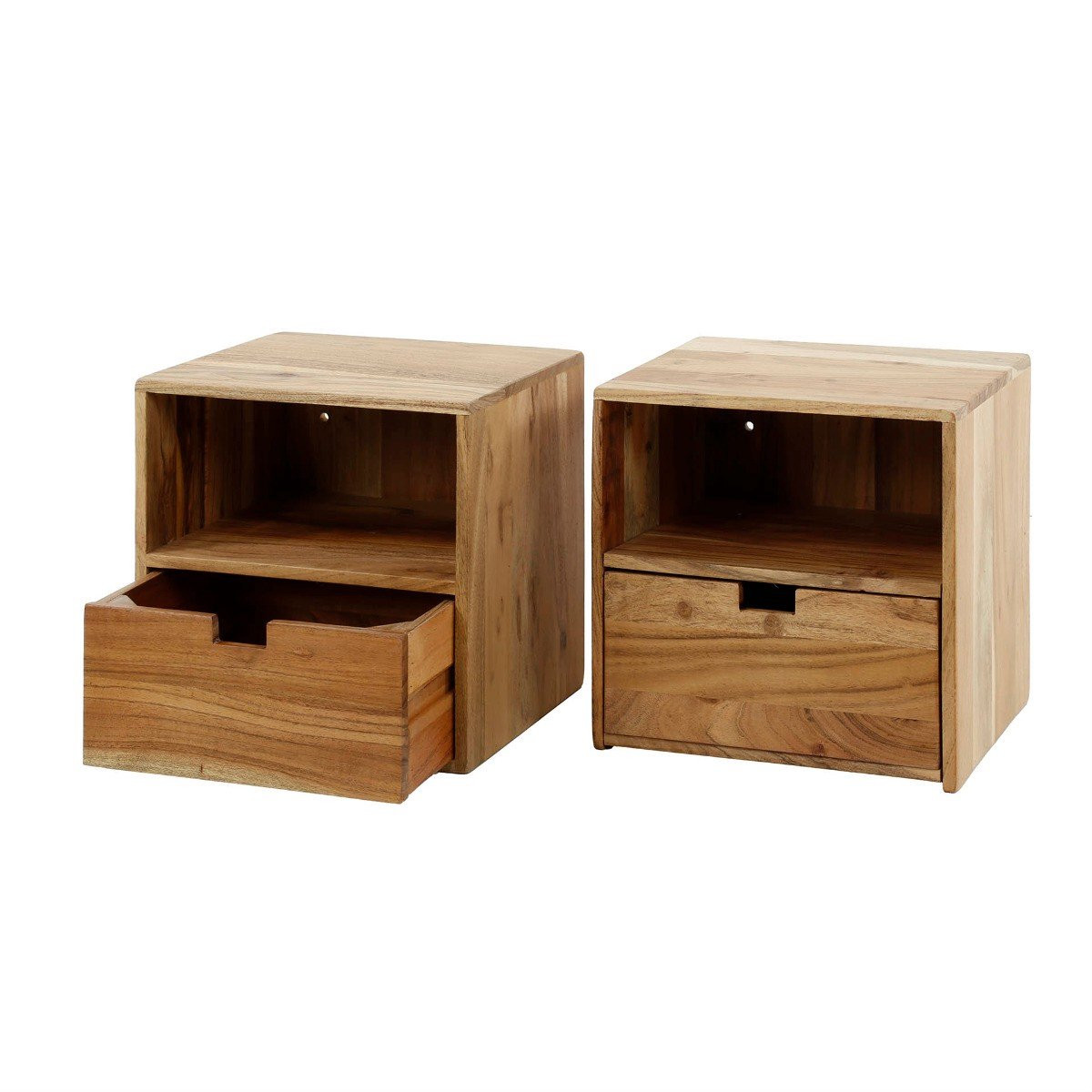 Fraaai Sabas zwevend nachtkastje acacia modern