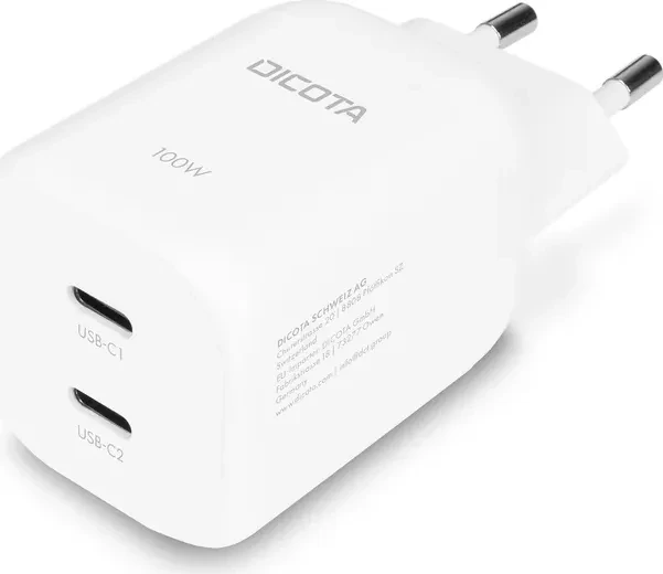 Dicota 2-port GaN Wall Charger (100W) EU white