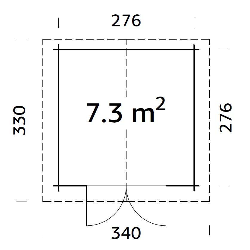 Palmako Gartenhaus Lotta 7,3 m² aus Holz Gartenhaus mit 28 mm Wandstärke Gartenhütte Geräteschuppen 7.62 m² Satteldach