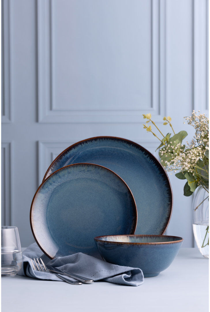 Mason Cash Reactive 12pc Dinner Set Blue 12