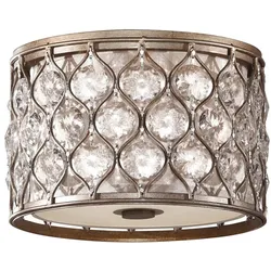 Deckenleuchte Wohnzimmerleuchte Designlampe Kristalle Stahl D 31,1 cm 2 Flammig