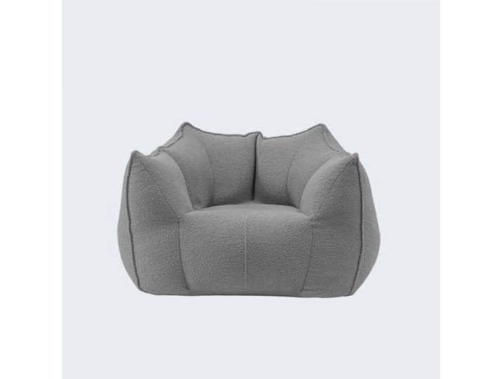 Vakuumkomprimiertes Lazy Sofa – Stoff mit Schaumstoffperlen Wohnzimmer Trendiges rahmenloses Sofa mit weicher Teddyfleece- und Schaumstoffperlenfüllung.(Shallow Grey,Single)
