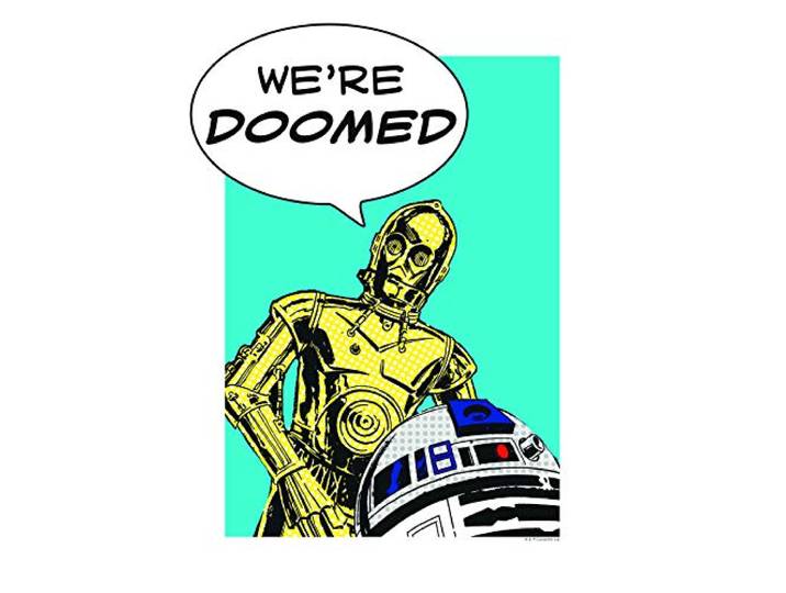 Komar Wandbild Star Wars Classic Comic Quote Droids Kinderzimmer, Jugendzimmer, Dekoration, Kunstdruck ohne Rahmen WB114-30x40 Größe: 30 x 40 cm (Breite x Höhe)