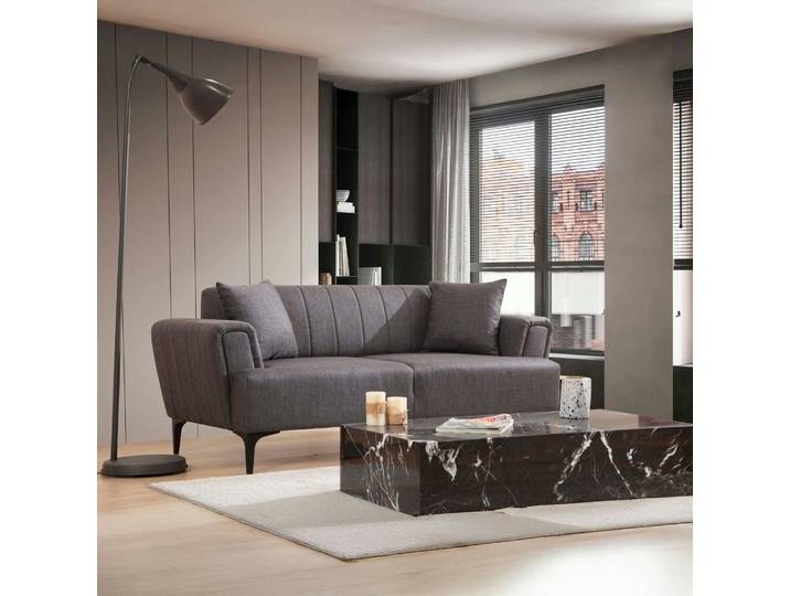 Canapé vintage en tissu LUCCA - Anthracite