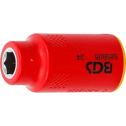 BGS VDE-Steckschlüssel-Einsatz Sechskant | Antrieb Innenvierkant 10 mm (3/8"") | ...