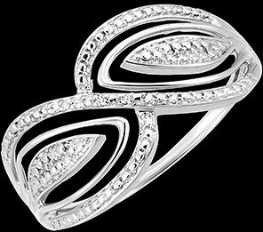 Edenly Ring Saturn - Eclat Infini - 9 Karat WeiÃŸgold und Diamanten