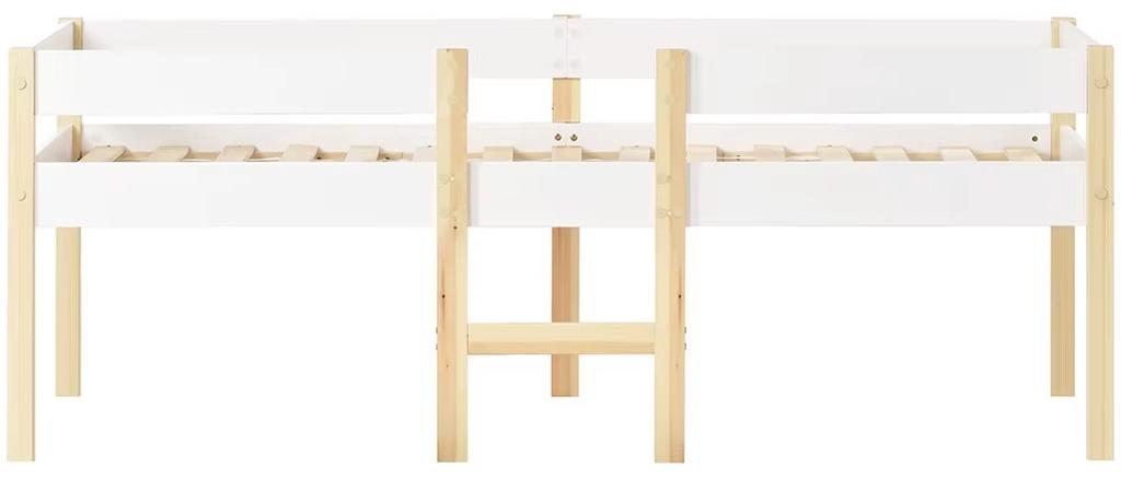 Etagenbett - Bettgestell aus Holz - 90 x 200 cm - Weiß - Modern - Stabil - Zur Selbstmontage