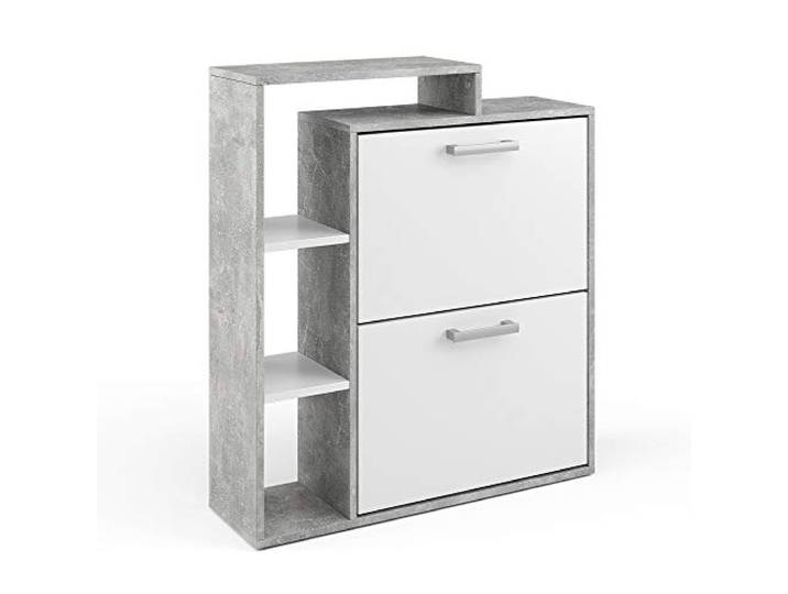 Vicco Schuhkipper Orlando, Weiß/Beton, 24.5 x 90 cm