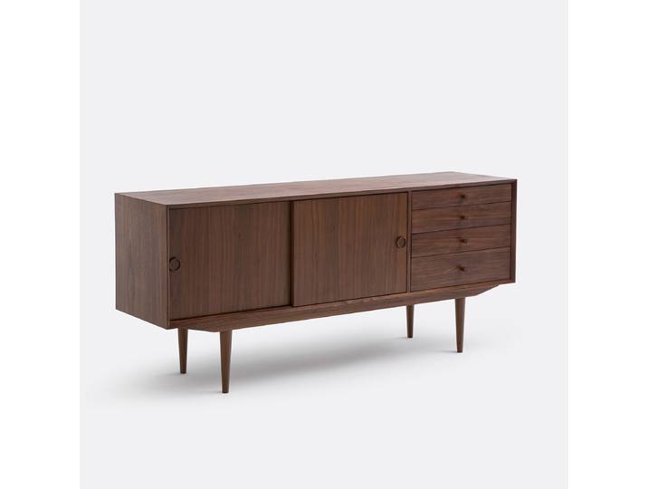 LA REDOUTE Buffet vintage 2 portes, 4 tiroirs, Quilda Marron Noyer