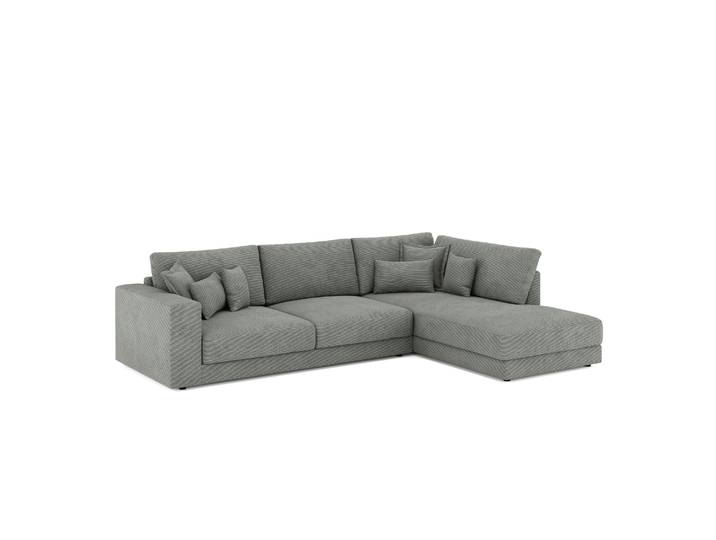Ecksofa Cord TARJA rechts anthrazit