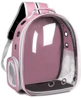 Uplifted Finds Space Capsule Transparent Breathable Pet Carrier Backpack pink