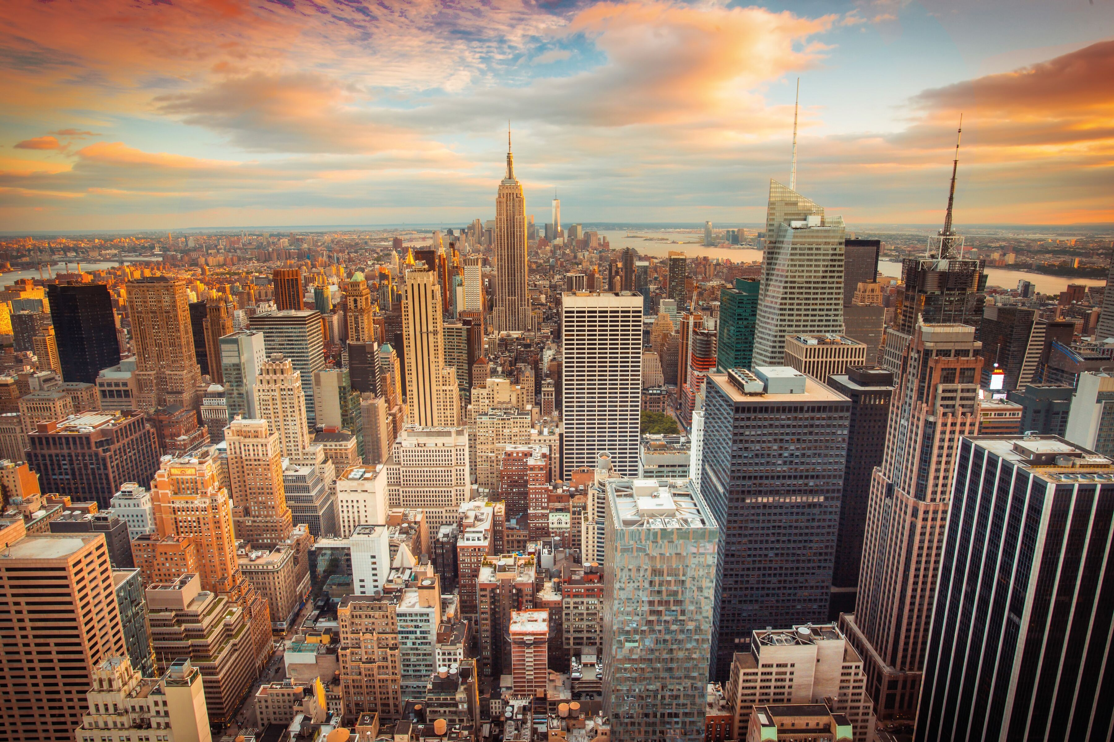 Fototapete PAPERMOON "Manhattan Midtown", bunt, B:3m L:2,23m, Vlies, Tapeten, Fototapete