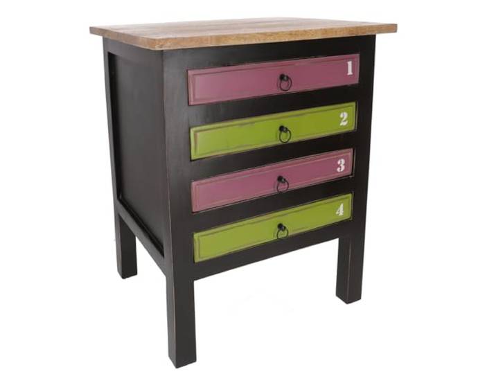 Kleine Vintage Kommode, Beistelltisch mit 4 Schubfächern, Modell 37