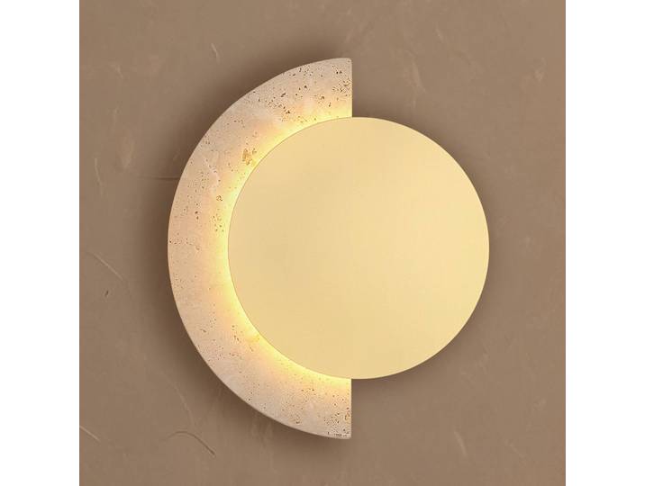 Globo Wandleuchte Rojas, creme / amber, für Wohn- / Esszimmer, Stein