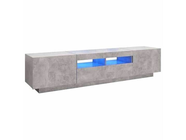 vidaXL TV-Schrank mit LED-Leuchten Betongrau 180x35x40 cm