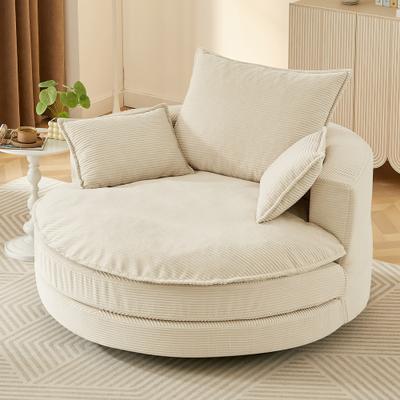 360° Swivel Accent Barrel Chair with Dual-Layer Cushions by Harper&Bright Designs