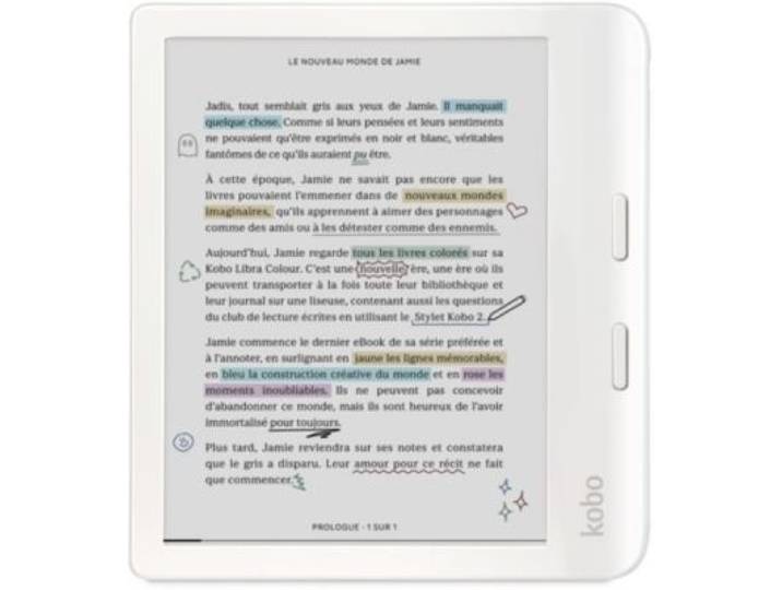 Kobo - Liseuse Ebook Libra Colour Blanche