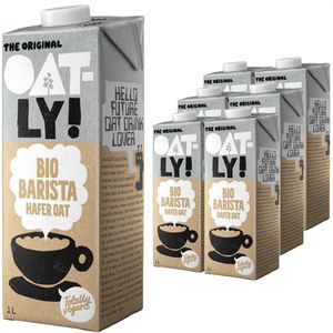 Oatly Haferdrink aus europäischem Hafer, Barista Edition, BIO, ohne Zuckerzusatz, je 1 Liter, 6 Stück