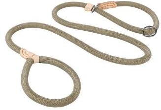Inspired Living TitanGrip Slip Rope Dog Leash For Medium & Large Dogs Heavy Duty Braided Dog Training Leash With Adjustable Collar Loo khaki 1.0cm 150cm