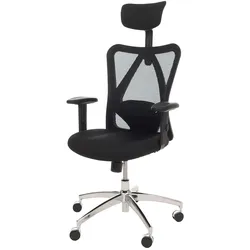 Décoshop26 - Ergonomischer Bürostuhl mit verstellbarer Lendenwirbelstütze verstellbarer Kopfstütze und Armlehnen 3-fach drehbarem 04_0009440